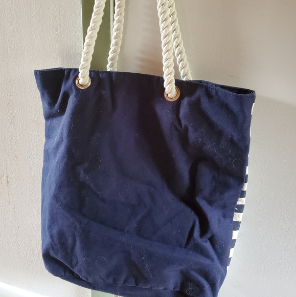 Anchor Nautical Canvas Tote - Picture 2 of 6